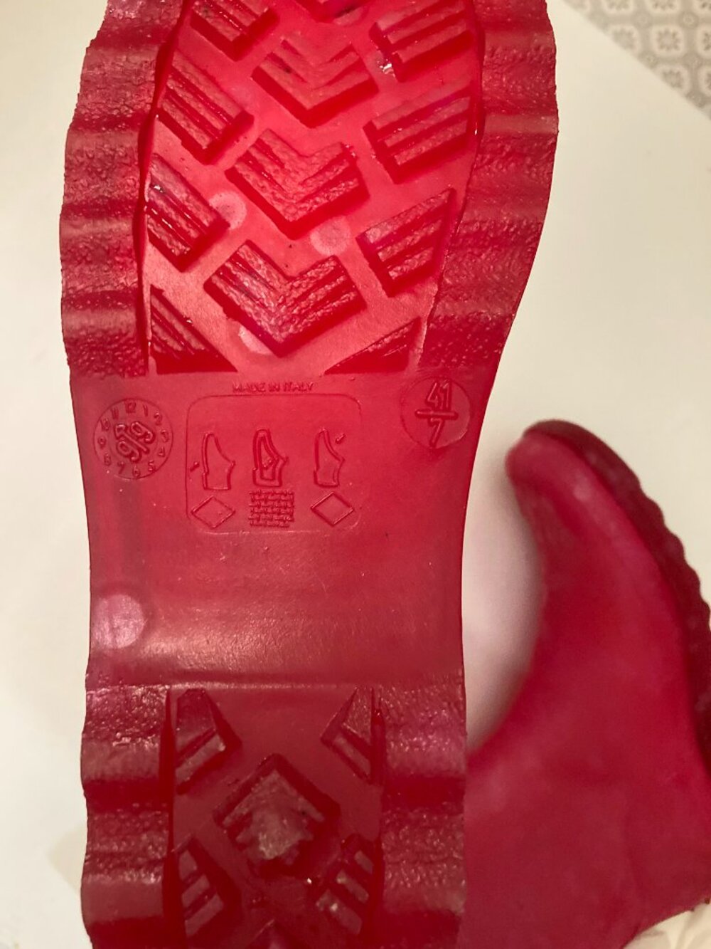 LIKE NEW Vintage CHANEL Pink Rain Boots Insole 9.5" Sz 41 Excellent w/Box - Picture 10 of 12